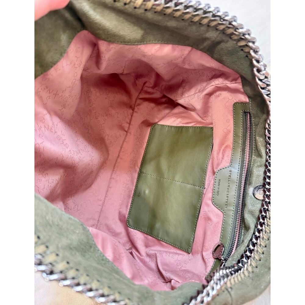 Stella McCartney Falabela Shaggy Deer Tote Olive Green - Picture 7 of 11